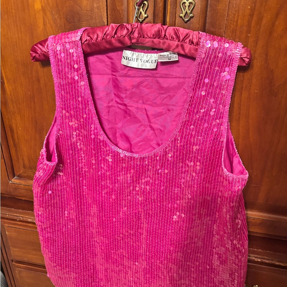 Pink Sequin Women's Top